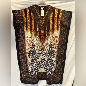NWT - Beautiful Winlar Full-Length V-Neck Earth Tones Kaftan - OS